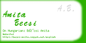 anita becsi business card